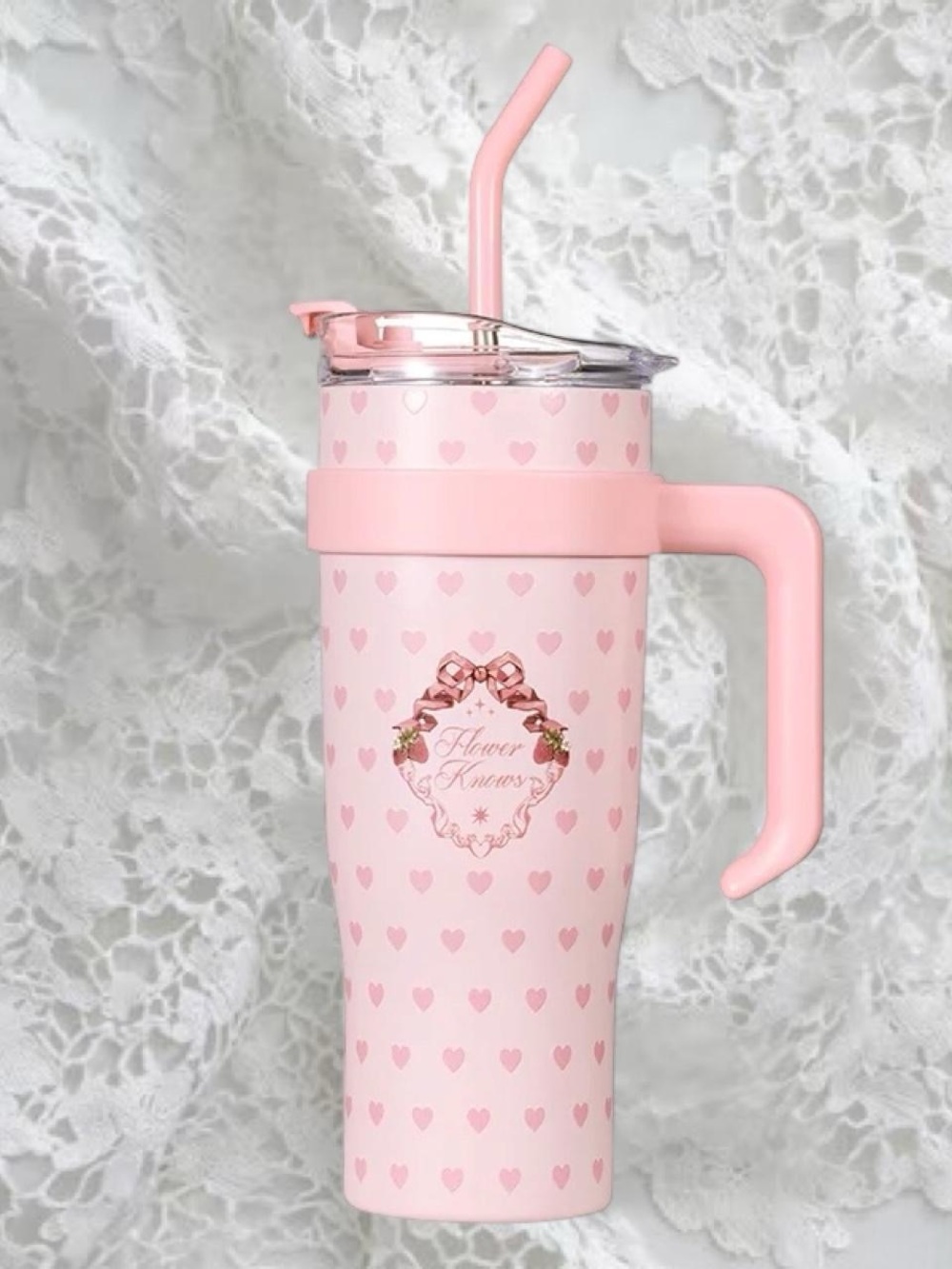 Limited Edition Flower Knows Coquette Stainless Steel Thermal Tumbler in Pink 💗🌸
